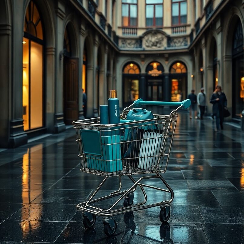 Tootefoto Helkruum. Hüljatud ostukorv